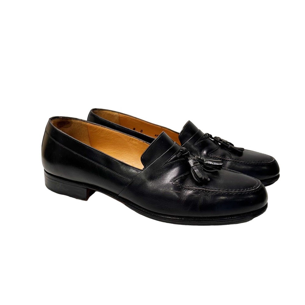 Bally Arturo Men's Leather Tassel Loafers Black Made in Italy Size 8D